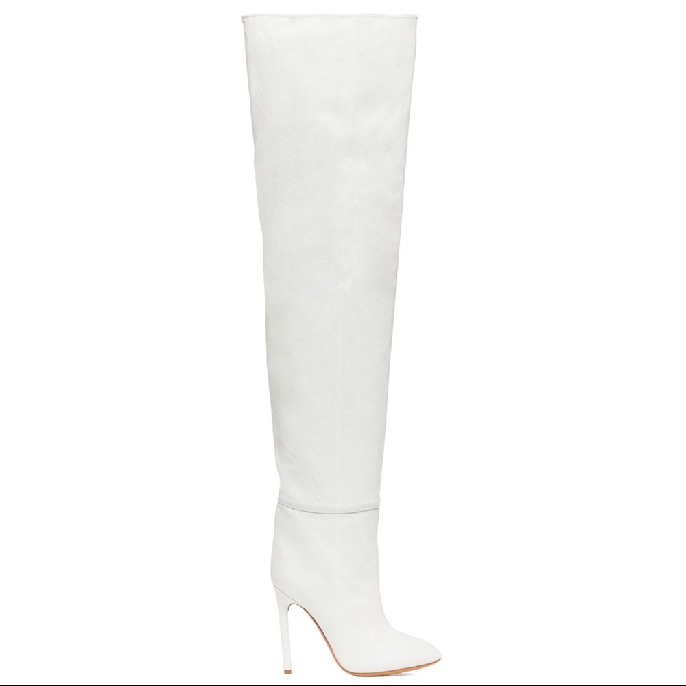 Yeezy Tubular thigh high bleached denim boots 39